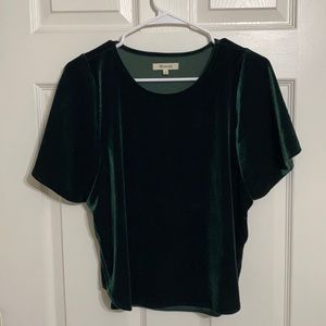 Madewell Green Velvet Top